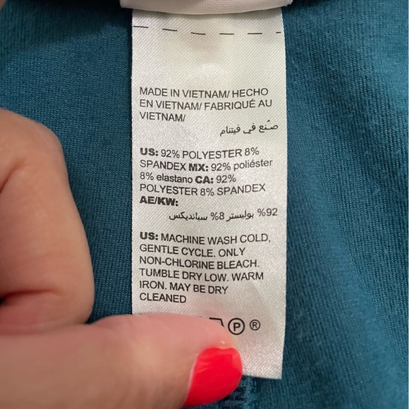 Chico's Zenergy Velour Pants Aqua Green Size 2 or 12/14 - Picture 8 of 8